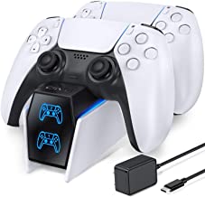 PS5 Controller Charger Station, PS5 Charging Station with Fast Charging AC Adapter, Playstation 5 Dual Controller Charging Stand,PS5 Docking Station Replacement for DualSense Charging Station