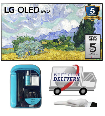 LG BUNDLE OLED77G1PUA 4K Smart OLED TV AI ThinQ 2021 Gallery Design EVO TV includes White Glove Delivery & 5 year extended warranty & Seiki accessory Kit