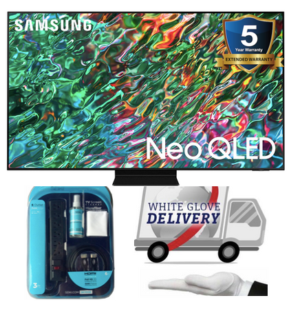 SAMSUNG BUNDLE QN65QN90BAFXZA 65inch Mini LED Quantum HDR 32x Smart TV with Alexa Built-in 2022 w White Glove Delivery, 5 year extended warranty & Seiki accessory Kit